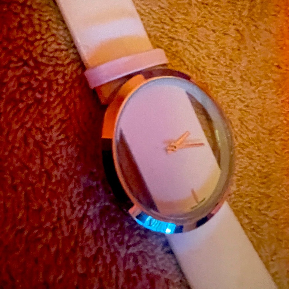White leather watch